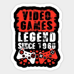 Gaming 1960 Birthday Video Games Birthday Gamer Sticker